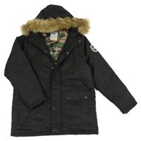 Čierna šušťáková zimná bunda s kapucňou Hype