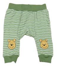 Zeleno-biele pruhované tepláky s medvídkem Pú Disney