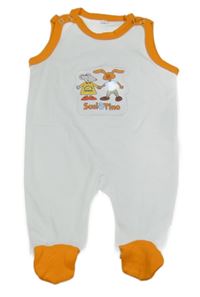 Bílo-oranžové dupačky so zvieratkami Gens