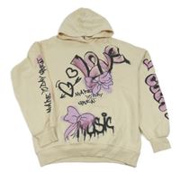 Smetanová mikina s nápisy H&M