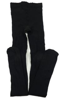 Černé silonové vzorované punčocháče 