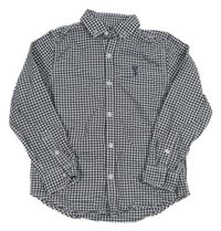 Tmavomodro-bílá kostkovaná košile Next