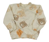 Smotanová oversize mikina s medvedíkmi Blukids