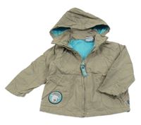 Béžová plátěná podšitá bunda s pejskem a kapucí BubbleGum 