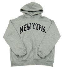 Sivá mikina s nápisom a kapucňou H&M