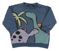 Modrošedá oversize mikina s dinosaury Next
