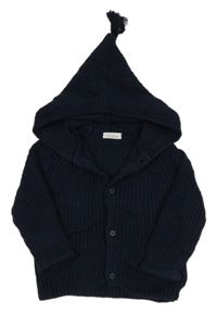 Tmavomodrý propínací svetr s kapucí Next 