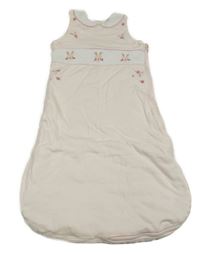 Světlerůžový bavlněný zateplený spací pytel se zajíčky 