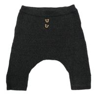 Tmavošedé žebrované pletené kalhoty Leigh Tucker