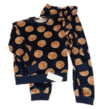 Nové - Tmavomodré plyšové pyžamo s míči M&S