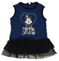 Tmavomodro-čierne šaty s Minnie Disney