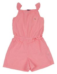 Neonově růžovo-bílý kostkovaný kraťasový overal Sergent Major