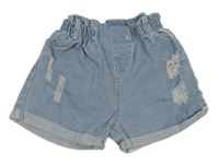 Světlemodré riflové kraťasy s prošoupáním 