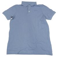 Modrošedé polo tričko so skateom Tchibo