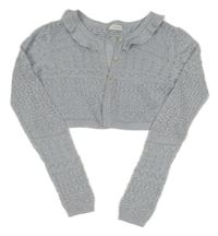 Strieborné svetrové děrované bolerko Next