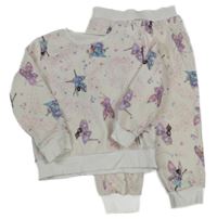 Pudrové plyšové pyžama s vílami F&F