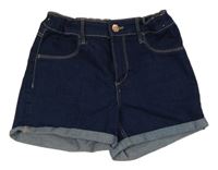 Tmavomodré rifľové kraťasy H&M