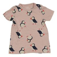 Světlerůžové tričko s papuchalky Topomini 