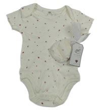 Nové - Bílé květované body + rukavice Rock a Bye Baby