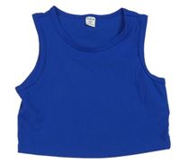 Zafírový rebrovaný crop top Shein