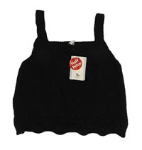 Čierny háčkovaný crop top Tu