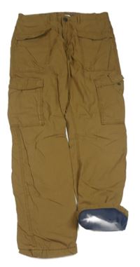 Hnědé cargo plátěné podšité kalhoty H&M