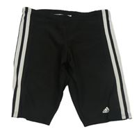 Černo-bílé elastické sportovní kraťasy Adidas
