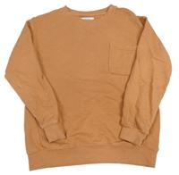 Medová oversize mikina s vreckom ZARA