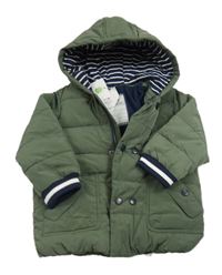 Nové - khaki prošívaná šusťáková zimní bunda s kapucí Topomini
