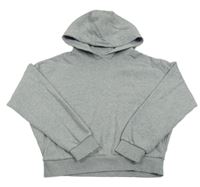 Sivá melírovaná oversize crop mikina s kapucňou F&F