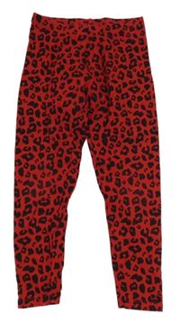 Červeno-čierne vzorované teplákové legíny C&A