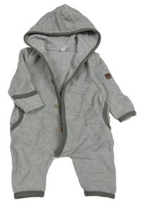 Sivá melírovaná tepláková kombinéza s kapucňou Topomini