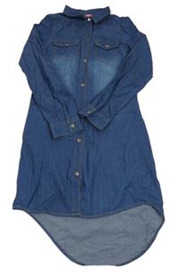 Modré ľahké rifľové prepínaci šaty YD