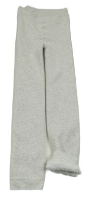 Svetlosivé melírované zateplené pančuskové legíny PRIMARK