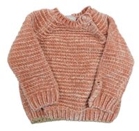 Ružový melírovaný žinylkový sveter Fagottino