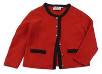 Červeno-čierny vlnený prepínaci sveter