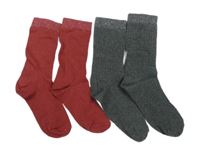 2x - Žebrované ponožky se třpytkami - Rezavé, tmavošedé melírované