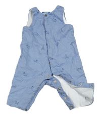 Modré melírované na traké zateplené nohavice s obrázkami jacadi