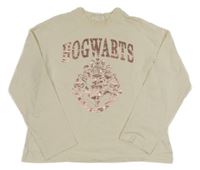 Smetanové crop triko s erbem - Harry Potter H&M