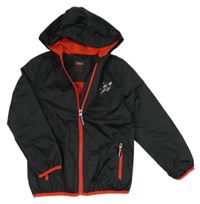 Čierno-červená šušťáková funkčná jarná bunda s raketou a kapucňou crivit