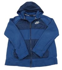 Tmavomodrá propínací mikina s logem a kapucí Nike