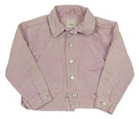 Lila rifľová crop bunda s golierikom RIVER ISLAND