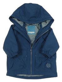 Tmavopetrolejová šusťáková přechodová bunda s nášivkou a kapucí Next