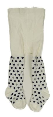 Smetanové punčocháče s puntíky