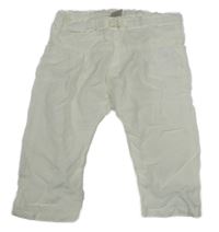 Biele ľanové nohavice s mašličkou Smile