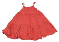 Jahodové mačkané letné šaty Next