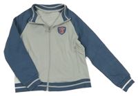 Svetlošedá -tmavomodrá prepínaci mikina s nášivkou alive