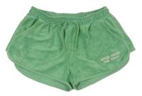 Zelené froté kraťasy s nápismi ZARA