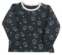 Čierna tepláková mikina so zajíčky - miffy a hviezdičkami