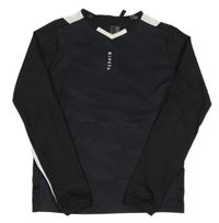 Černo-bílý vzorovaný funkční sportovní dres s logem a číslem KIPSTA